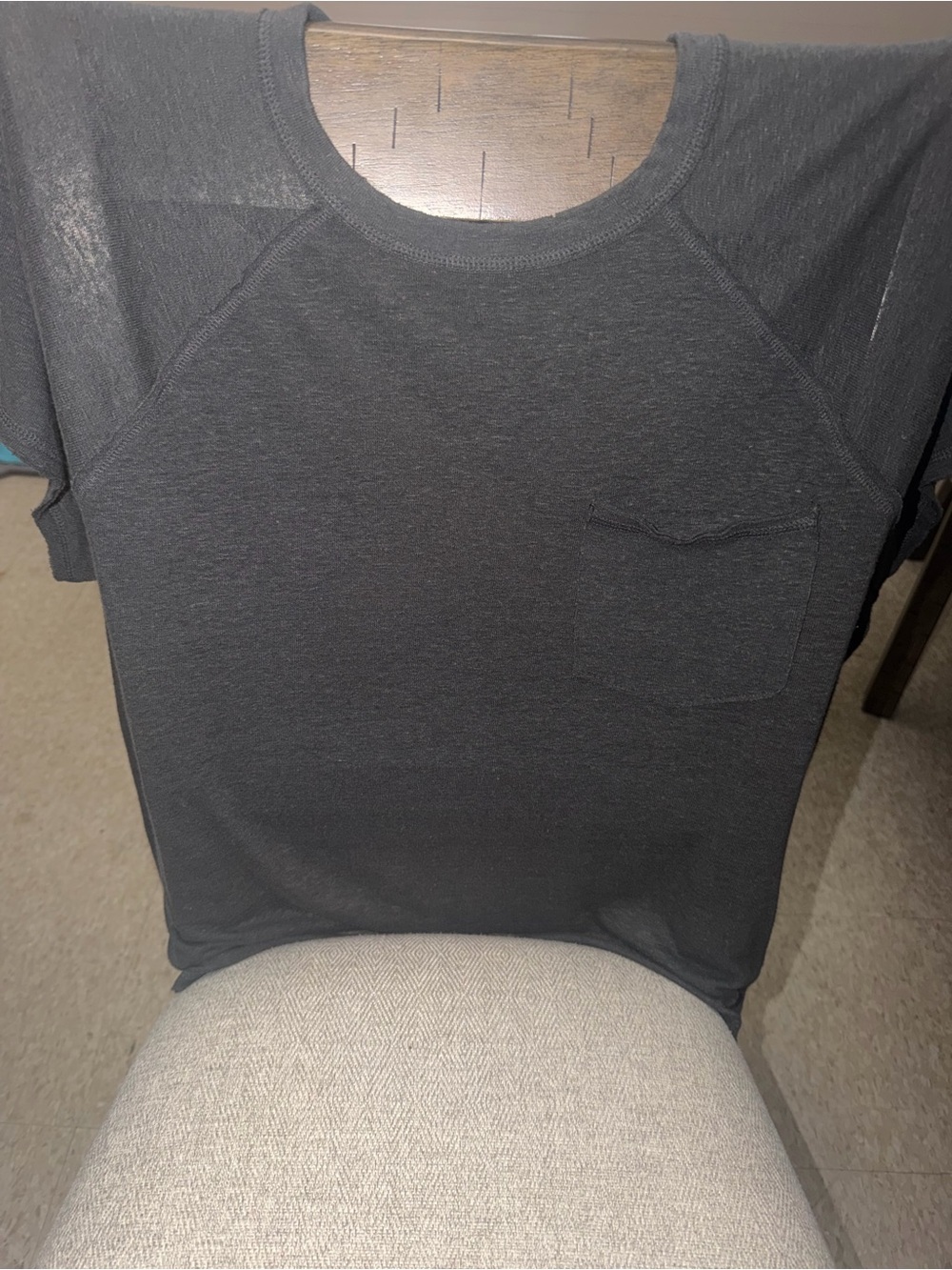 Aerie Women's Charcoal Short-Sleeve Pocket Tee